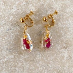 St. Therese rose drops earrings