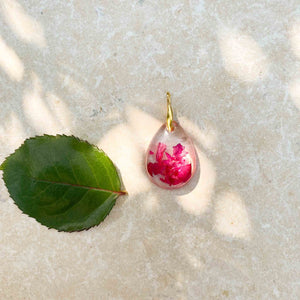 St. Therese rose petals pendant