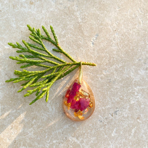 St. Therese rose & gold pendant