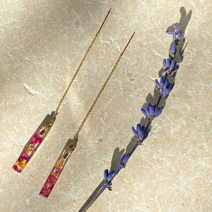 St. Therese rosebush earrings