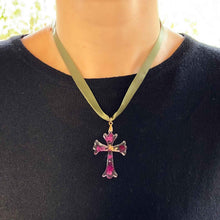 Load image into Gallery viewer, St. Therese large rose petals cross
