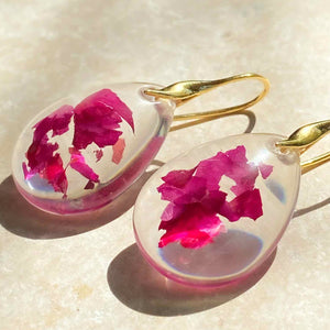 St. Therese rose petals earrings