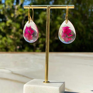 St. Therese rose petals earrings