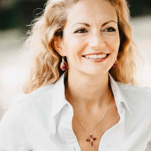 Load image into Gallery viewer, St. Therese rose &amp; gold cross
